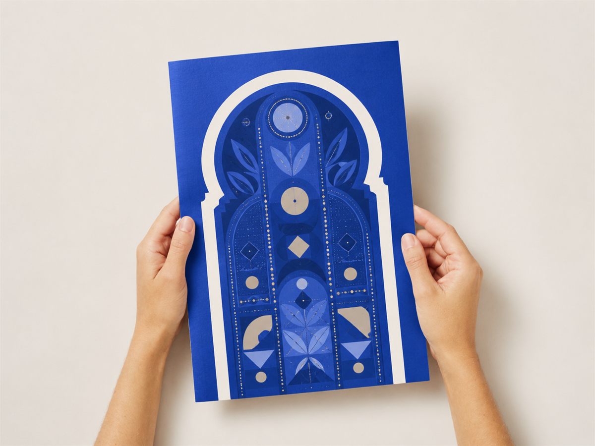 Azur & Olive print collateral, designed by studio ezn