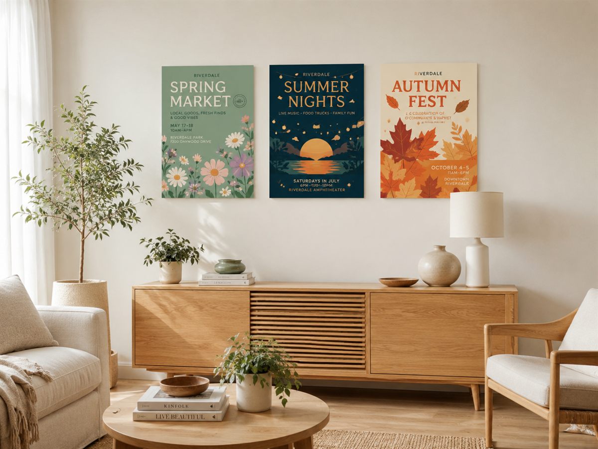 Riverdale seasonal poster series by studio ezn